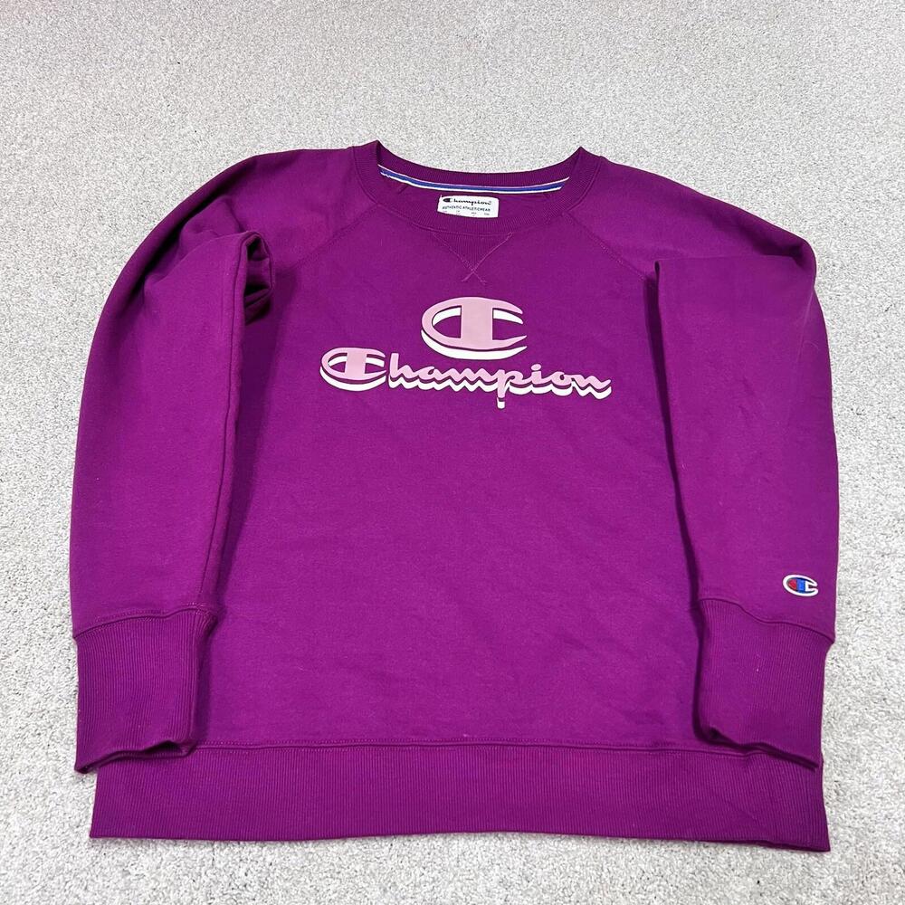 Champion Sweatshirt Women’s Purple Long Sleeve Pullover Size Medium